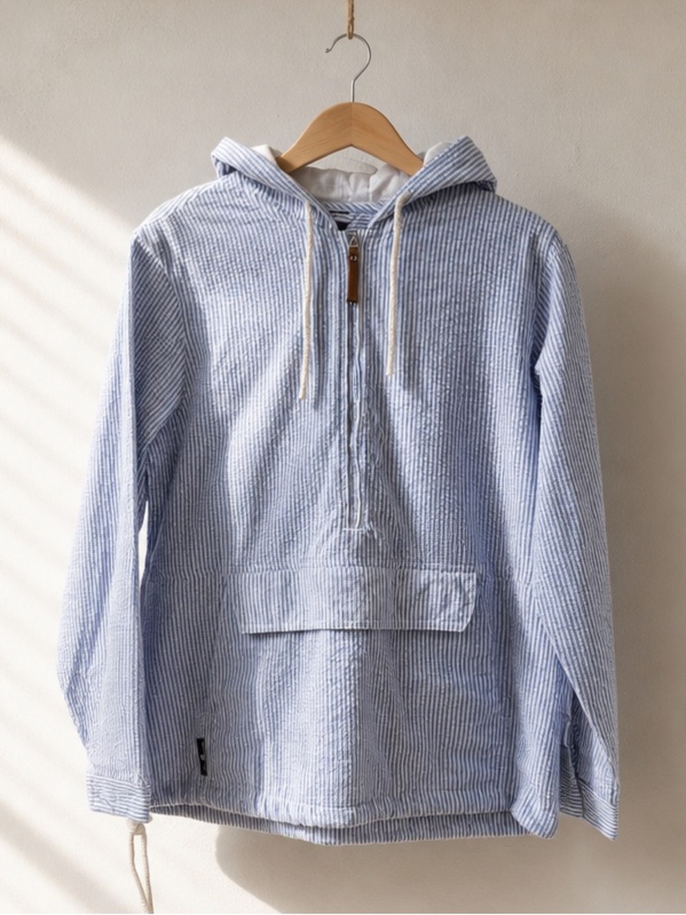 Charles River Apparel Blue and White Striped Hooded Pullover